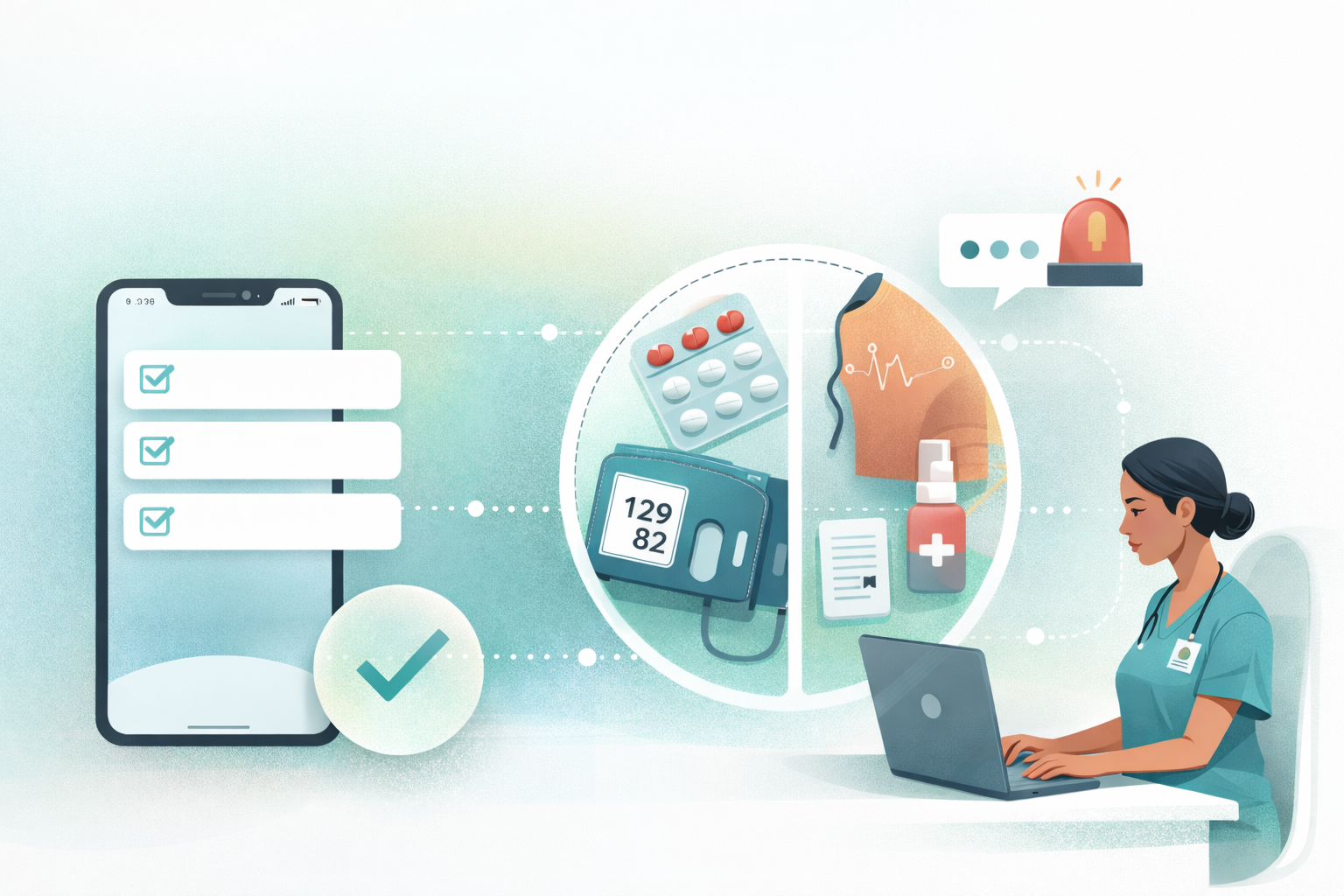 Abstract visualization representing adherence operations and proactive outreach